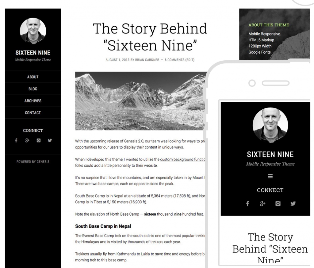 wordpress theme for a blogger