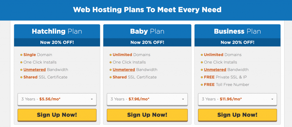 pick a hosting plan